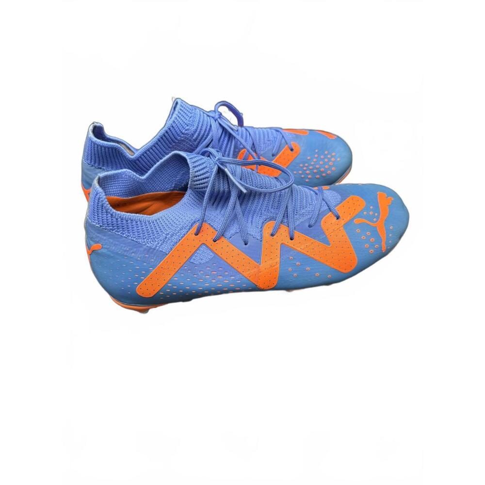 Puma Soccer Cleats Blue Orange Firm‎ Ground Football Shoes US 5.5